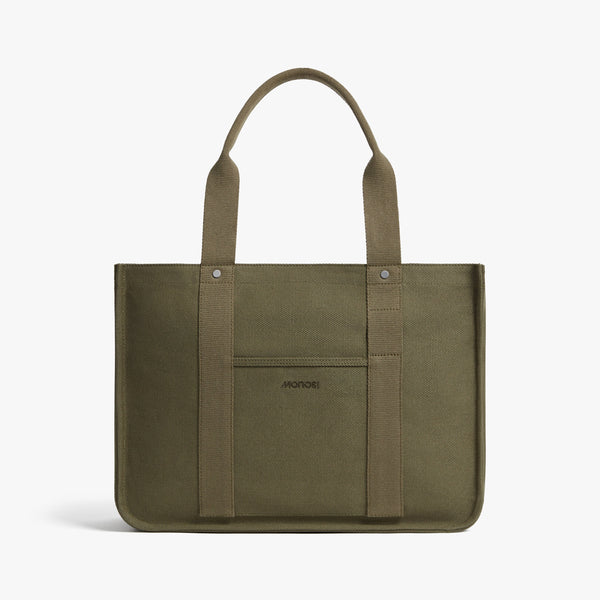 Moss | Front view of Gesso Tote in Moss